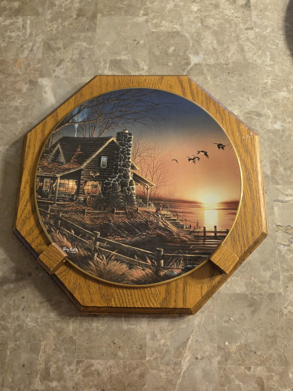 Comforts Of Home Plate Terry Redlin #2 Wildlife Memories Series Log Cabin Geese